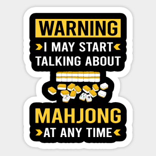 Warning Mahjong Majong Mah Jong Mah Jongg Sticker